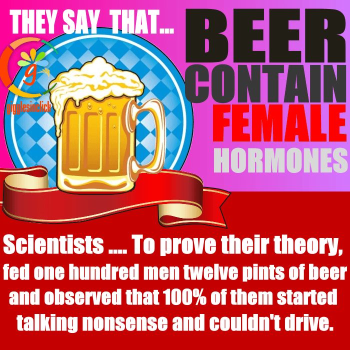 beer, hormones, proven fact, giggles, gigglesinclick.com