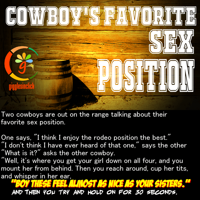 cowboy, sex position, rodeo, jokes, funny images, giggles, gigglesinclick.com, lol