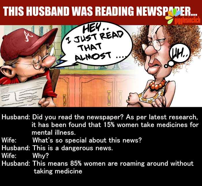 husband, wife, husband wife relationship, jokes, lol, funny images, giggles, gigglesinclick, gigglesinclick.com
